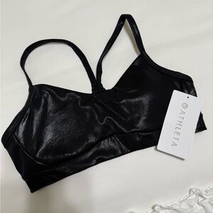 Athleta Shiny Black Sports Bra